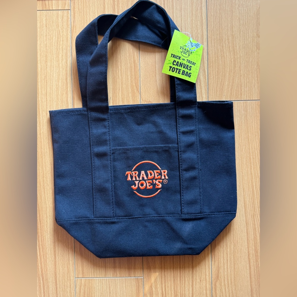 Trader Joe's Black Canvas Tote Bag